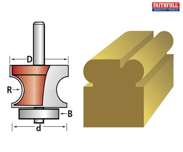 Faithfull Router Bit TCT 3.2mm Corner Bead 1/4in Shank