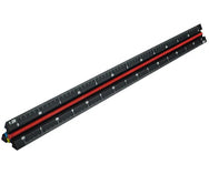Tri-Scale Engineer Rule Black Aluminium