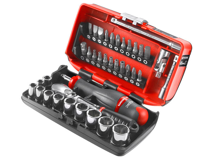 Facom  1/4in Drive Nano Socket Set, 38 Piece