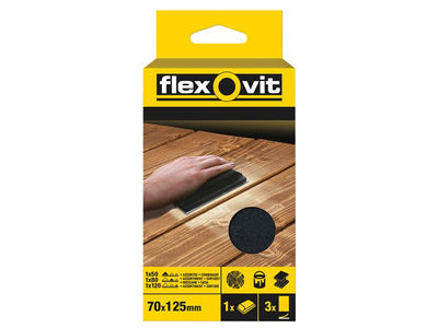 Flexovit Hook & Loop Sanding Block Kit Assorted 70 x 125mm (Pack 3) – – Now available at MTN Shop UK.