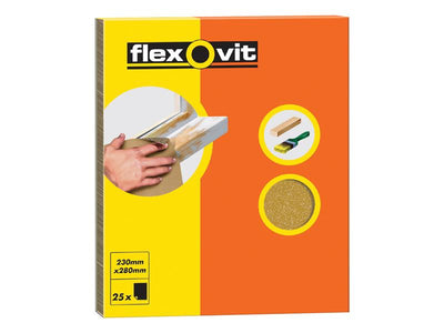 Flexovit Glasspaper Sanding Sheets 230 x 280mm Grade S2 (25) – – Now available at MTN Shop UK.