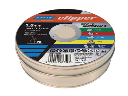 Flexovit Clipper® Multi-Materials Cutting Discs 115 x 22.23mm (Tin of 10) – – Now available at MTN Shop UK.