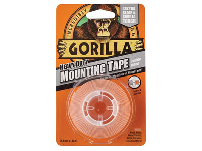 Gorilla Glue Gorilla Heavy-Duty Mounting Tape 25.4mm x 1.52m Crystal Clear – – Now available at MTN Shop UK.