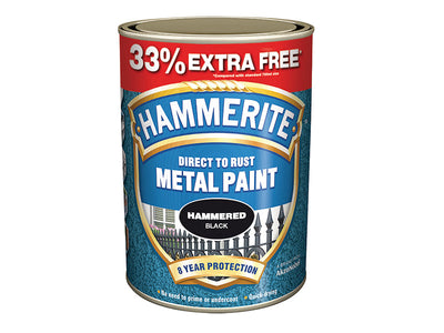 Hammerite Direct to Rust Hammered Finish Metal Paint Black 750ml + 33% – – Now available at MTN Shop UK.