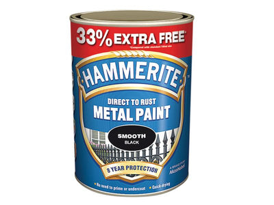 Hammerite Direct to Rust Smooth Finish Metal Paint Black 750ml + 33% – – Now available at MTN Shop UK.