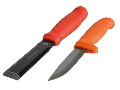 Hultafors Chisel EDC 25mm & Craftsmen's Knife HVK in a Double Holster – – Now available at MTN Shop UK.