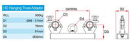 Doughty Hanging Truss Adapter - Heavy Duty - imagen 2