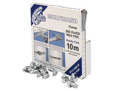 Jubilee® Multiband Mild Steel Handy Pack 11mm (10m + 25 Housings/Screws) – – Now available at MTN Shop UK.