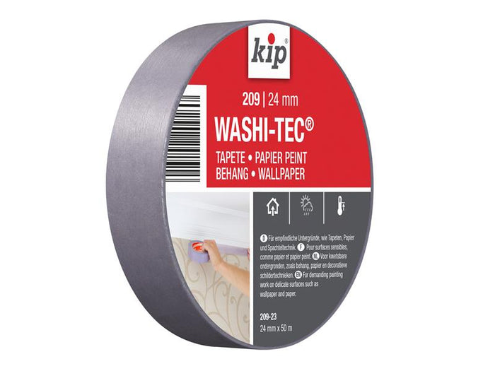 KIP® 209 Premium Low Tack WASHI-TEC® Masking Tape 24mm x 50m
