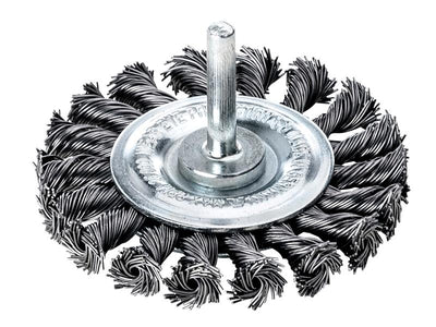 Lessmann Knotted Wheel Brush with Shank 75 x 12mm, 0.35 Steel Wire – – Now available at MTN Shop UK.