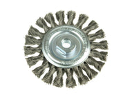 Lessmann Knot Wheel Brush 115 x 14mm 22.2mm Bore, 0.50 Stainless Steel Wire – – Now available at MTN Shop UK.