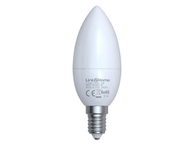 Link2Home Wi-Fi LED SES (E14) Opal Candle Dimmable Bulb, White + RGB 400 lm 5W – – Now available at MTN Shop UK.