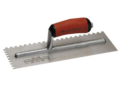 Marshalltown M702SD Notched Trowel Square 1/4in DuraSoft® Handle 11 x 4.1/2in – – Now available at MTN Shop UK.