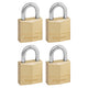 Master Lock  Solid Brass 20mm Padlock 3-Pin - Keyed Alike x 4