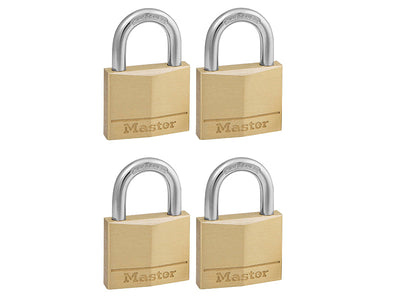 Master Lock Solid Brass 40mm Padlock 4-Pin - Keyed Alike x 4 – – Now available at MTN Shop UK.