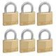 Master Lock  Solid Brass 40mm Padlock 4-Pin - Keyed Alike x 6