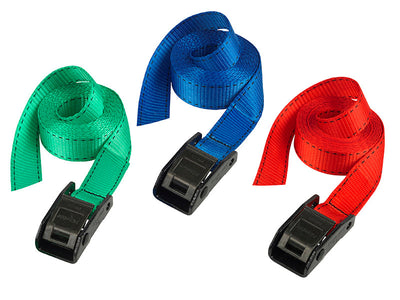 Master Lock Lashing Strap with Metal Buckle, Coloured 2.5m 150kg (Pack 2) – – Now available at MTN Shop UK.