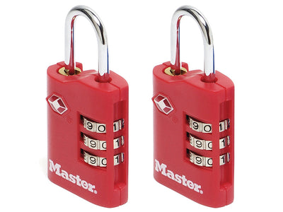 Master Lock TSA 3-Digit Combination Zinc 30mm Padlock x 2 – – Now available at MTN Shop UK.