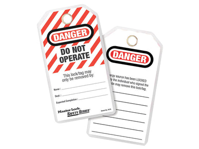 Master Lock No. 497A Heavy-Duty Safety Tags (12) - DANGER DO NOT OPERATE – – Now available at MTN Shop UK.