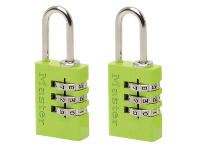 Master Lock Aluminium 3-Digit Combination 20mm Padlock Colour x 2 – – Now available at MTN Shop UK.