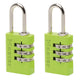 Master Lock  Aluminium  3-Digit Combination 20mm Padlock Colour x 2