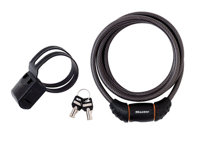 Master Lock Black Braided Steel Keyed Cable 1.8m x 10mm – – Now available at MTN Shop UK.