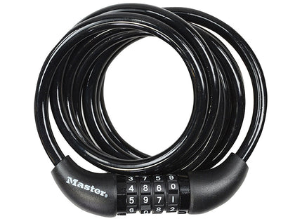 Master Lock Self Coiling Combination Cable 1.8m x 8mm – – Now available at MTN Shop UK.