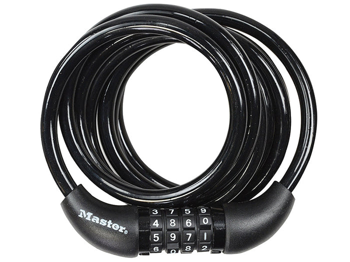 Master Lock  Self Coiling Combination Cable 1.8m x 8mm