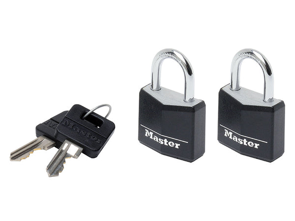 Master Lock Aluminium Black Vinyl Cover 30mm Padlock 4-Pin - Keyed Alike x 2 – – Now available at MTN Shop UK.