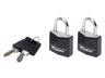 Master Lock Aluminium Black Vinyl Cover 30mm Padlock 4-Pin - Keyed Alike x 2 – – Now available at MTN Shop UK.
