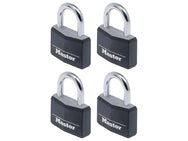 Master Lock Aluminium Black Vinyl Cover 40mm Padlock 4-Pin - Keyed Alike x 4 – – Now available at MTN Shop UK.