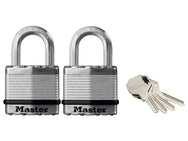 Master Lock Excell™ Laminated Steel 45mm Padlock - 24mm Shackle - Keyed Alike x 2 – – Now available at MTN Shop UK.