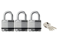 Master Lock Excell™ Laminated Steel 45mm Padlock - 24mm Shackle - Keyed Alike x 3 – – Now available at MTN Shop UK.