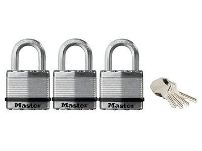 Master Lock Excell™ Laminated Steel 45mm Padlock - 24mm Shackle - Keyed Alike x 3 – – Now available at MTN Shop UK.