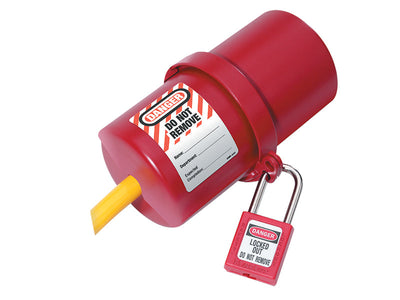 Master Lock Lockout Electrical Plug Cover Large for 240V - 550V – – Now available at MTN Shop UK.