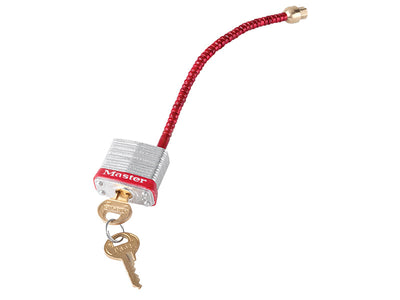Master Lock Lockout Padlock with Flexible Braided Steel Cable Shackle – – Now available at MTN Shop UK.