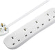 Masterplug Extension Lead 240V 4-Gang 13A White 2m
