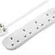 Masterplug Extension Lead 240V 4-Gang 13A White 5m