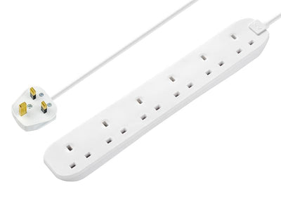 Masterplug Extension Lead 240V 6-Gang 13A White 2m – – Now available at MTN Shop UK.