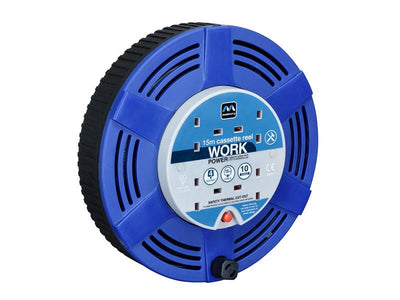Masterplug Cassette Cable Reel 240V 10A 4-Socket Thermal Cut-Out Blue 15m – – Now available at MTN Shop UK.