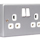 Masterplug Metal Clad Switched Socket 2-Gang 13A