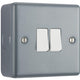 Masterplug Metal Clad 2-Gang 2-Way Light Switch