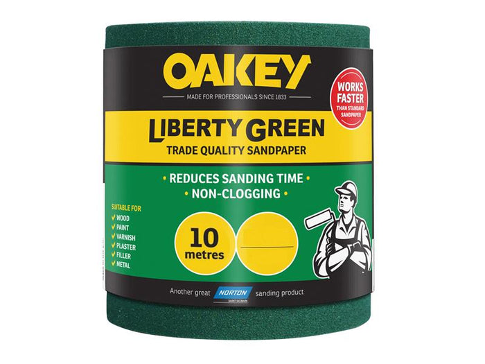 Oakey  Liberty Green Sanding Roll 115mm x 10m Extra Coarse 40G