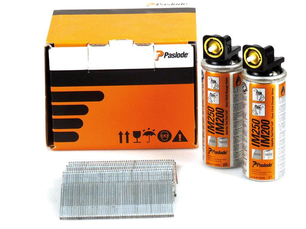 Paslode 38mm IM65 Galvanised Straight Brads 2000 2 x Fuel Cells – – Now available at MTN Shop UK.