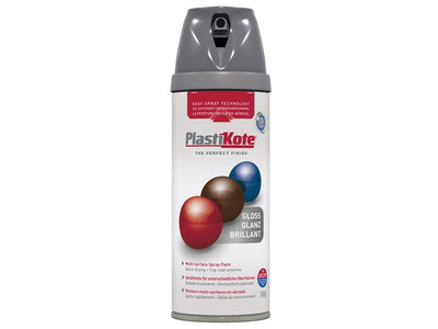 PlastiKote Twist & Spray Gloss Medium Grey 400ml – – Now available at MTN Shop UK.