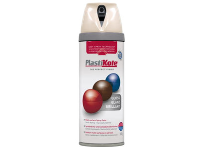 PlastiKote Twist & Spray Gloss Antique White 400ml – – Now available at MTN Shop UK.