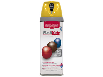 PlastiKote Twist & Spray Gloss Yellow 400ml – – Now available at MTN Shop UK.