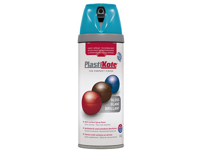 PlastiKote Twist & Spray Gloss Mediterranean Blue 400ml – – Now available at MTN Shop UK.