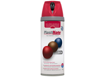 PlastiKote Twist & Spray Satin Real Red 400ml – – Now available at MTN Shop UK.
