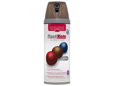PlastiKote Twist & Spray Satin Chocolate Brown 400ml – – Now available at MTN Shop UK.
